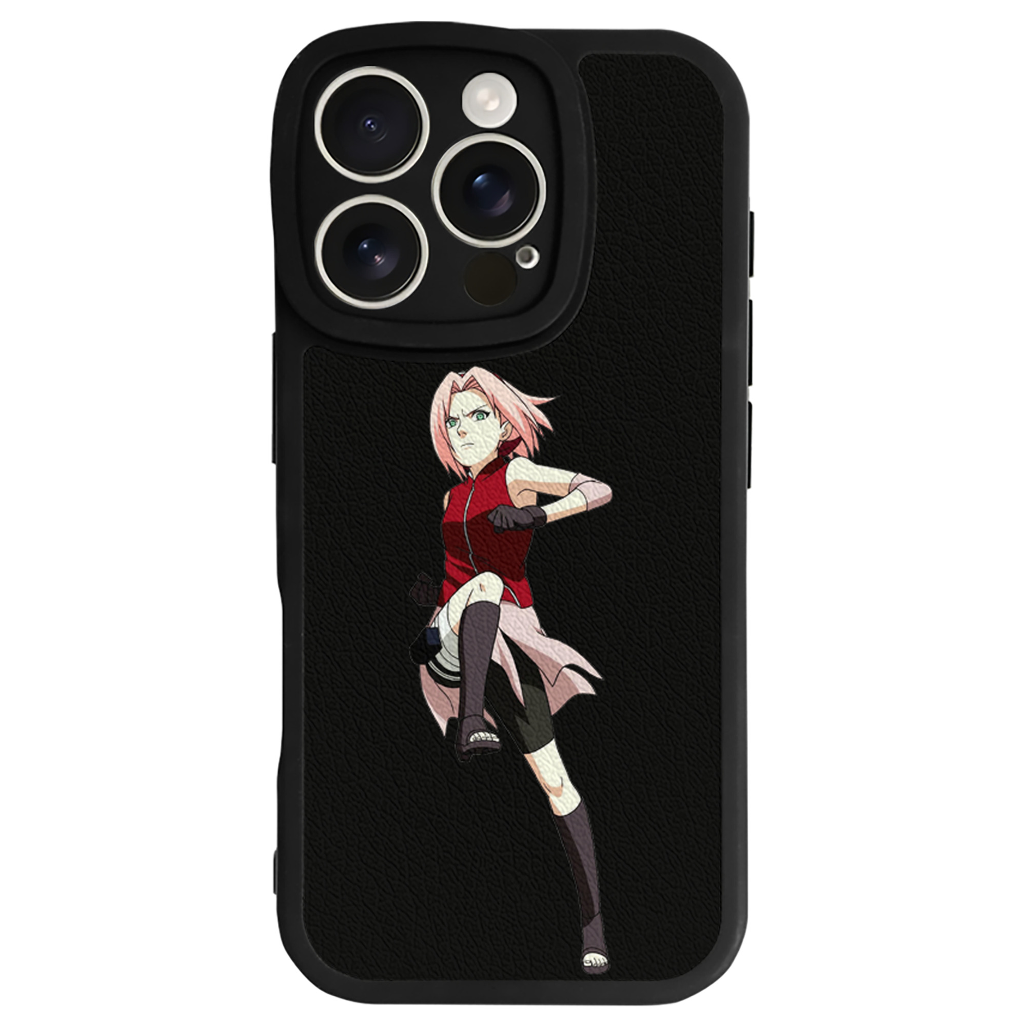 （画像用） NARUTO -ナルト- 春野サクラ Haruno Sakura 【iPhone 16シリーズ対応】シリコンスマホケース（レザー調） 材質：シリコン
